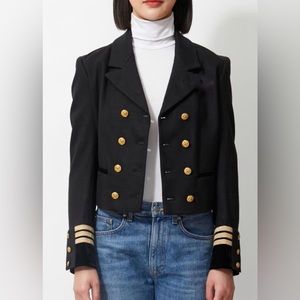 Polo Black Officer Style Cropped Blazer